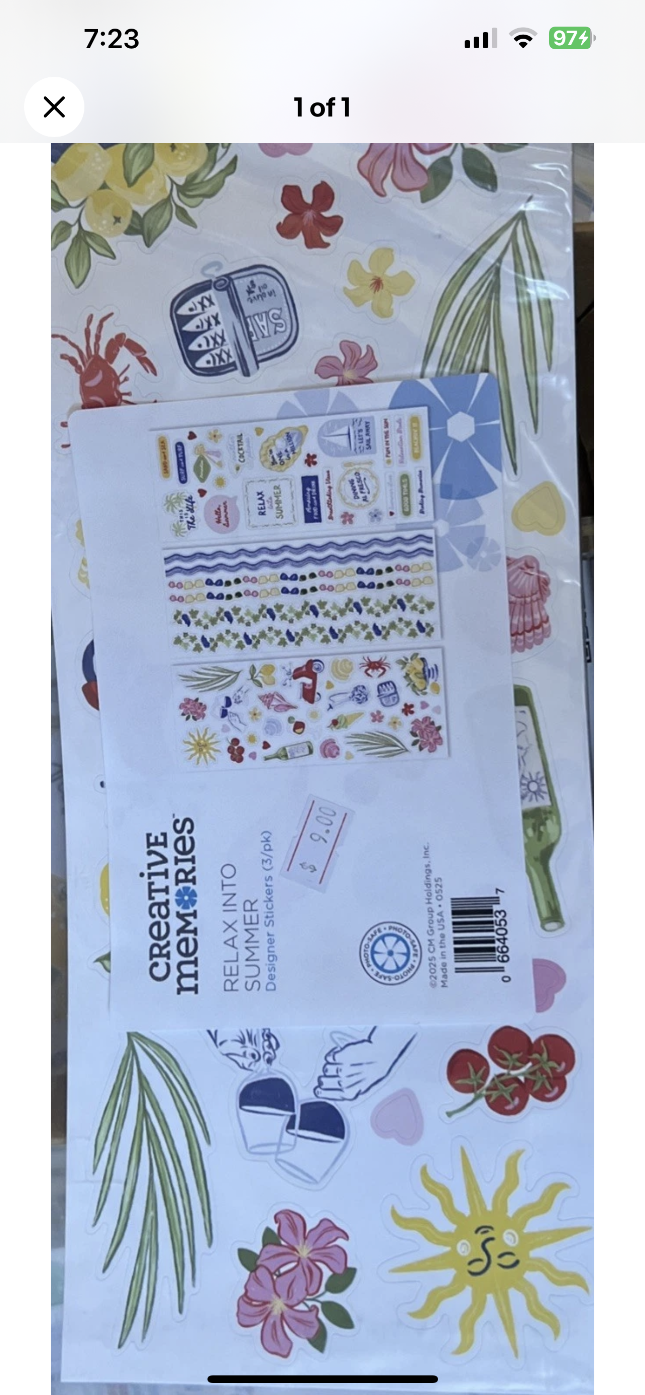 Creative Memories Relax into Summer Stickers New