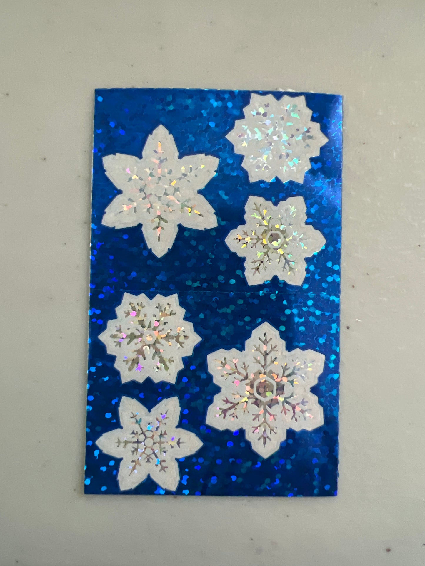 Mrs. Grossman’s Stickers Winter Hologram White Snowflakes 1/2 Sheet