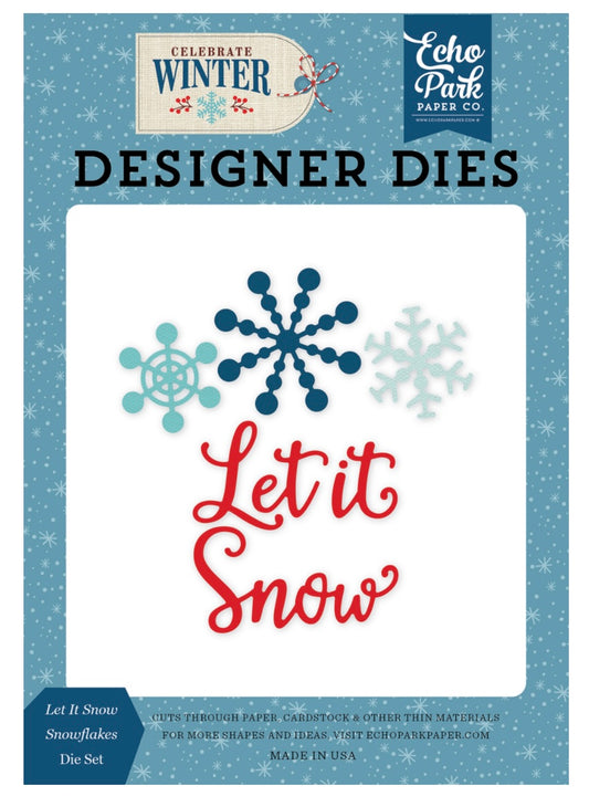 New! Echo Park Designer Dies Let It Snow Thinlets Winter