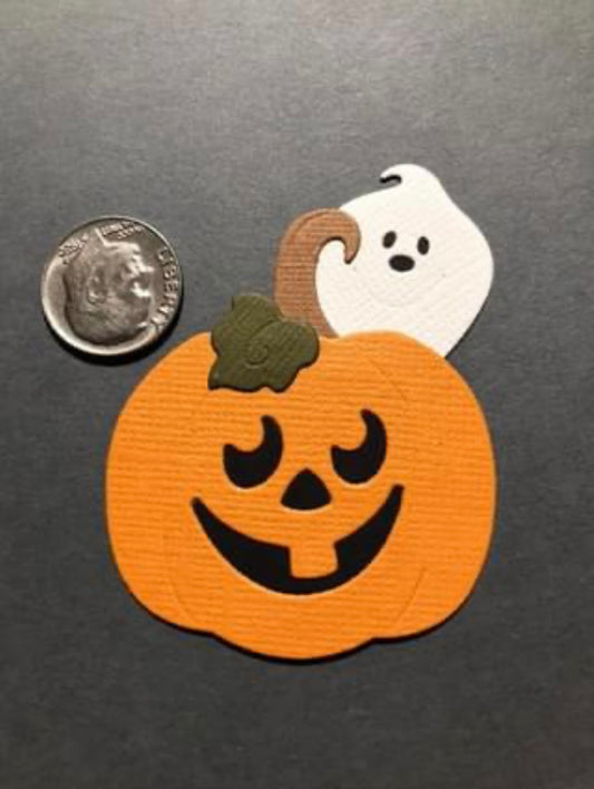 3 Pumkpins with Ghosts Die Cuts Halloween