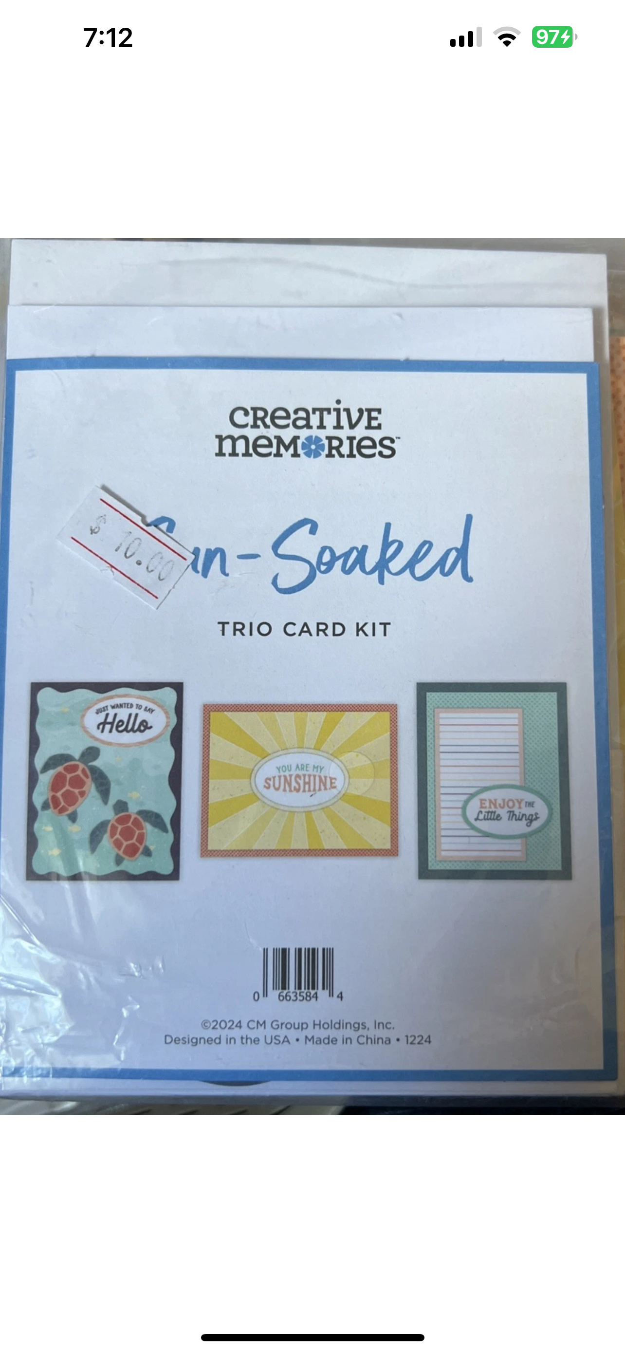 Creative Memories Sun Soaked Trio Card Kit New
