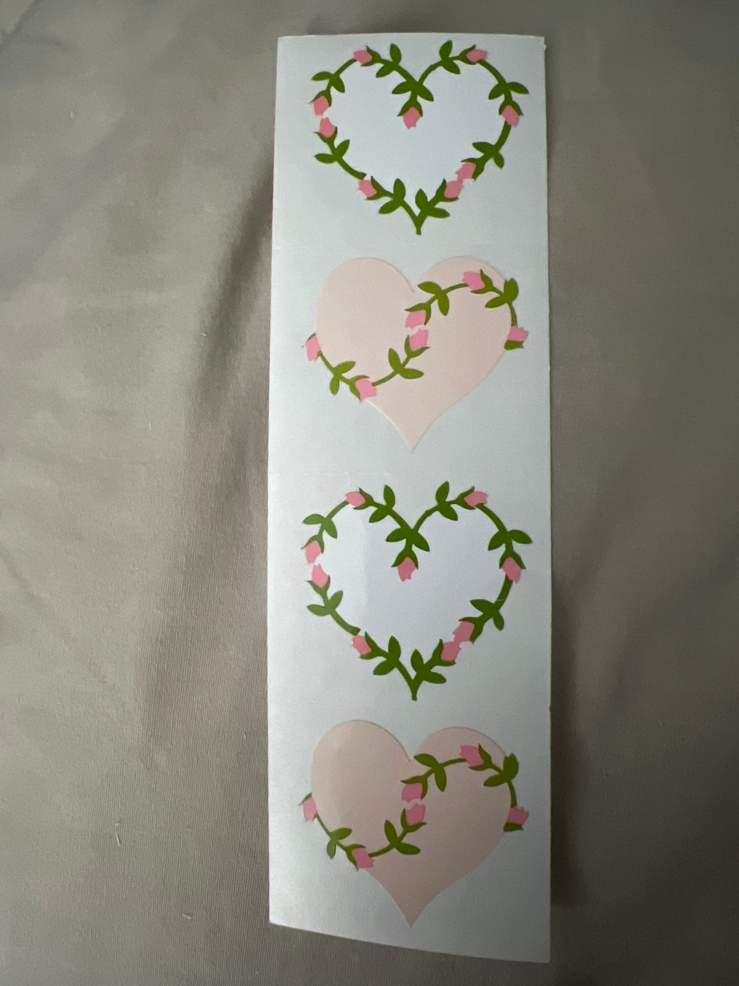 Mrs. Grossman’s Stickers Hearts Pink with Flowers New