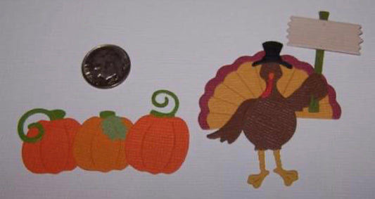 Turkey with Sign Die Cuts Thanksgiving