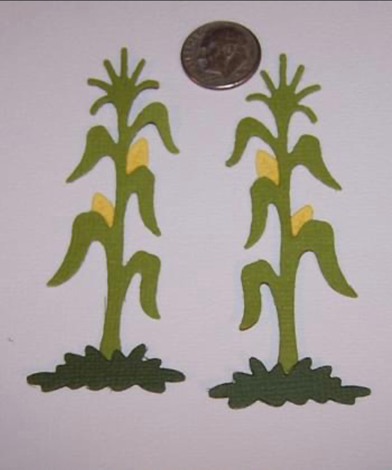 3 Green Corn Stalks Die Cuts Fall