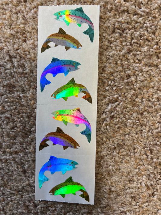 X Mrs. Grossman’s Stickers Sea Animals Trout Iridescent New