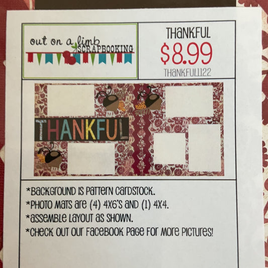 Out on a Limb Scrapbook Kit Thankful Thanksgiving
