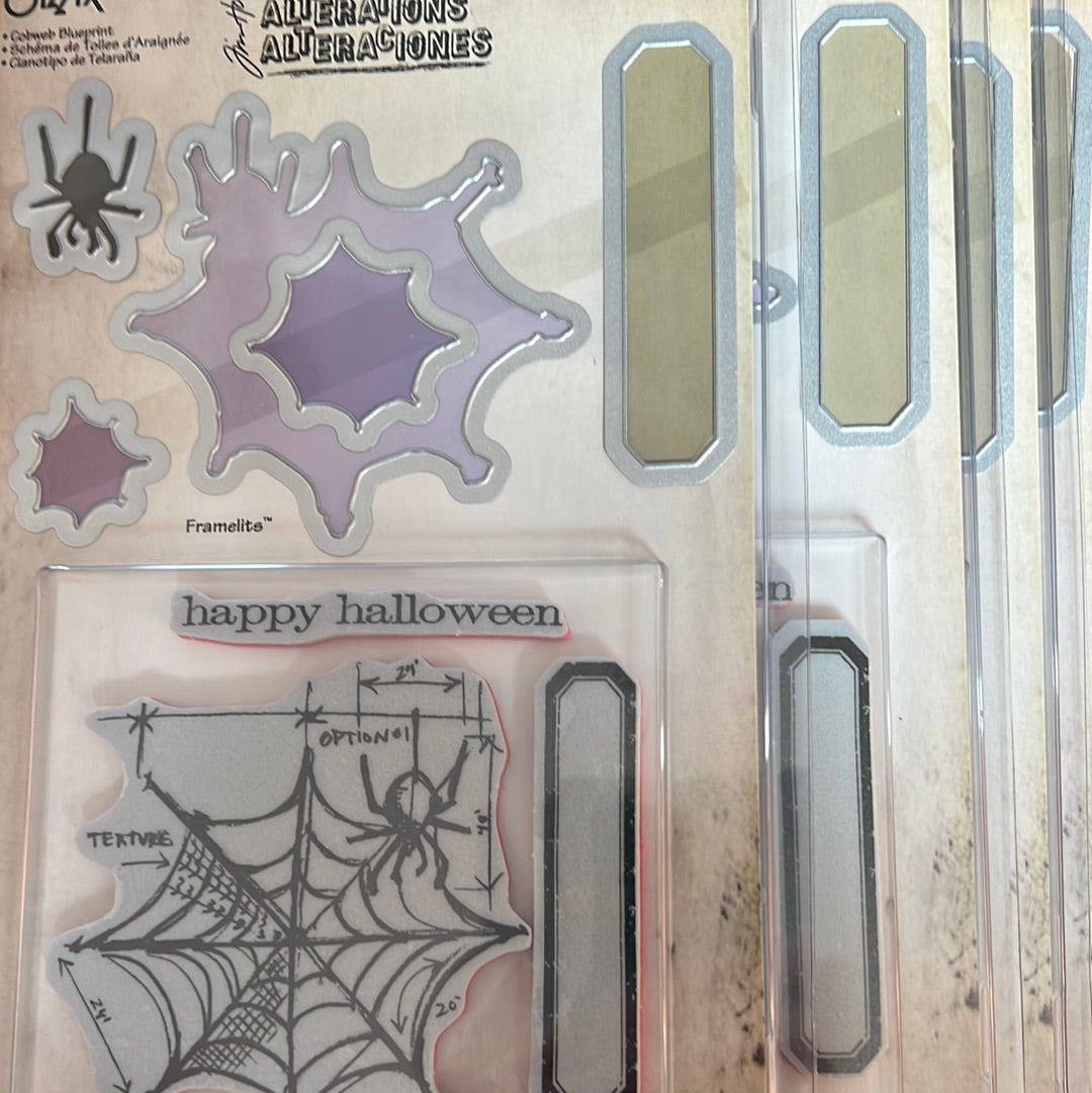 Sizzix Framelits Cobweb Blueprint Halloween