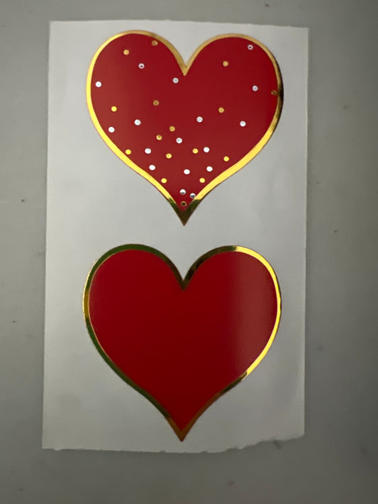 Mrs. Grossman’s Stickers Hearts Large Red & Gold Hearts 1/2 Sheet New Valentine’s