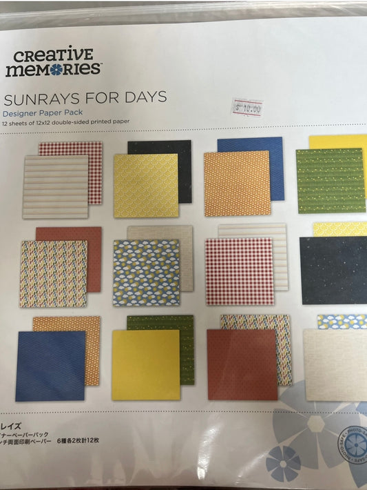 Creative Memories Sunrays for Days Paper Pack New