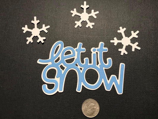 Blue Letter it Snow with Snowflakes Die Cuts Winter
