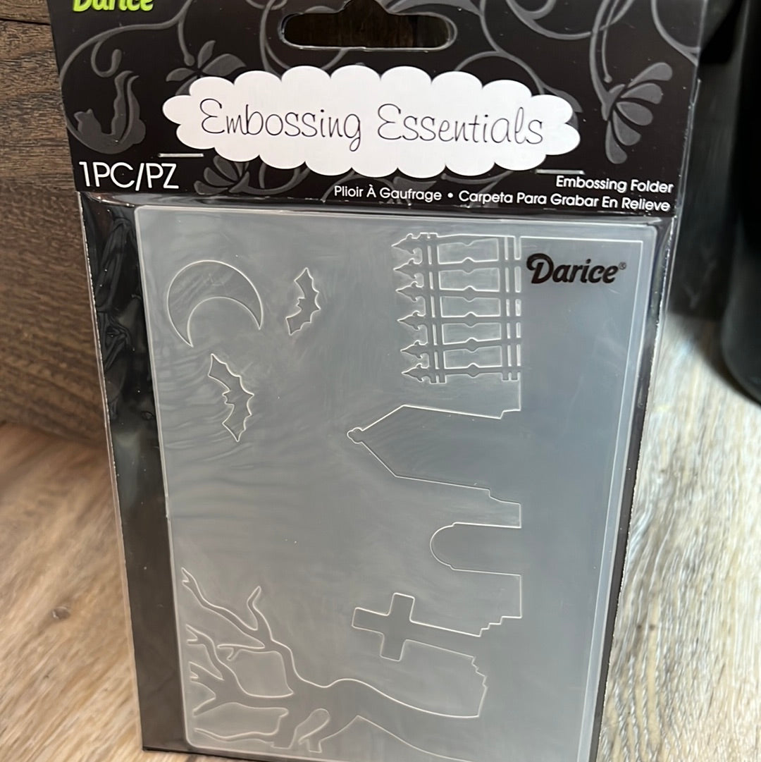 Darice Embossing Folder Graveyard Scene Halloween