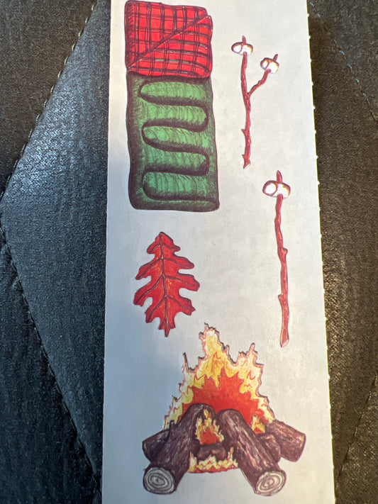 Creative Memories Stickers Wilderness Campfire, Sleeping Bag  new