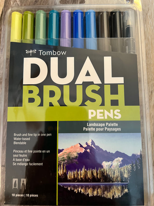 Tombow Dual Brush Markers Landscape Pallette Version 2 Set of 10