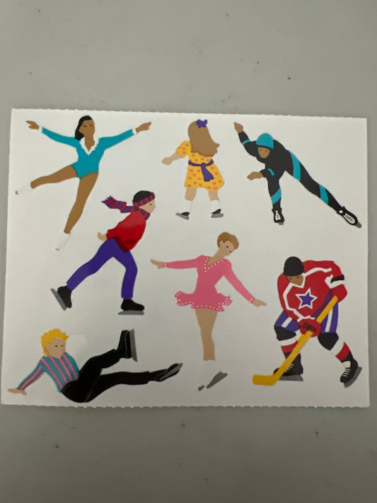 Mrs. Grossman’s Large Stickers Ice Skaters New 1/2 Sheet