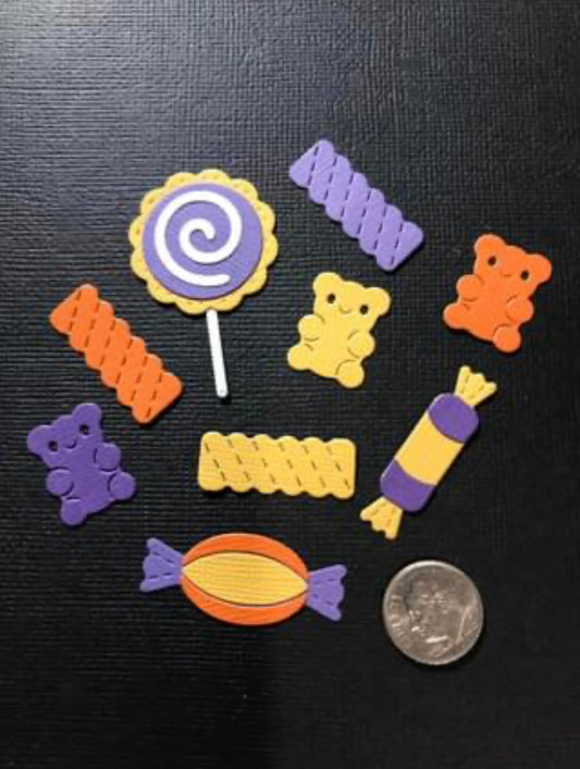9 Pieces of Candy Die Cuts Halloween