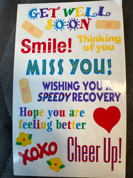 Mrs. Grossman’s Large Stickers Get Well Captions New