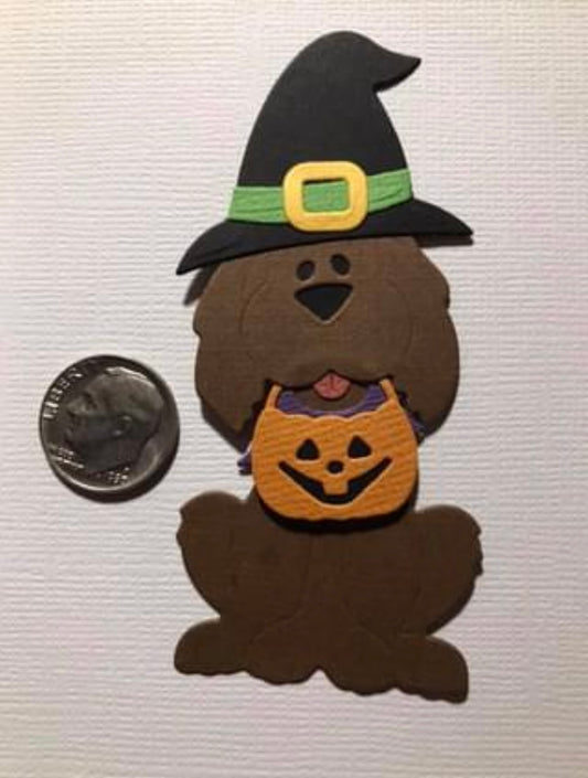 Dog with pumpkin and Hat Die Cuts Halloween