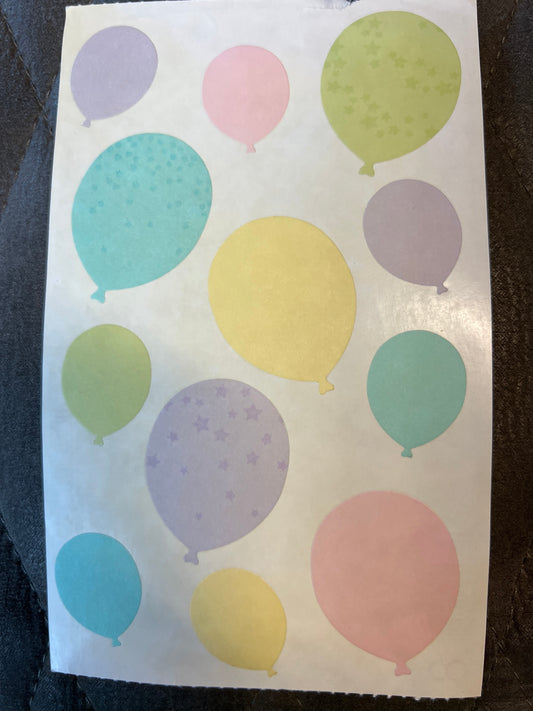 Mrs. Grossman’s Large Stickers Vellum Pastel Balloons New