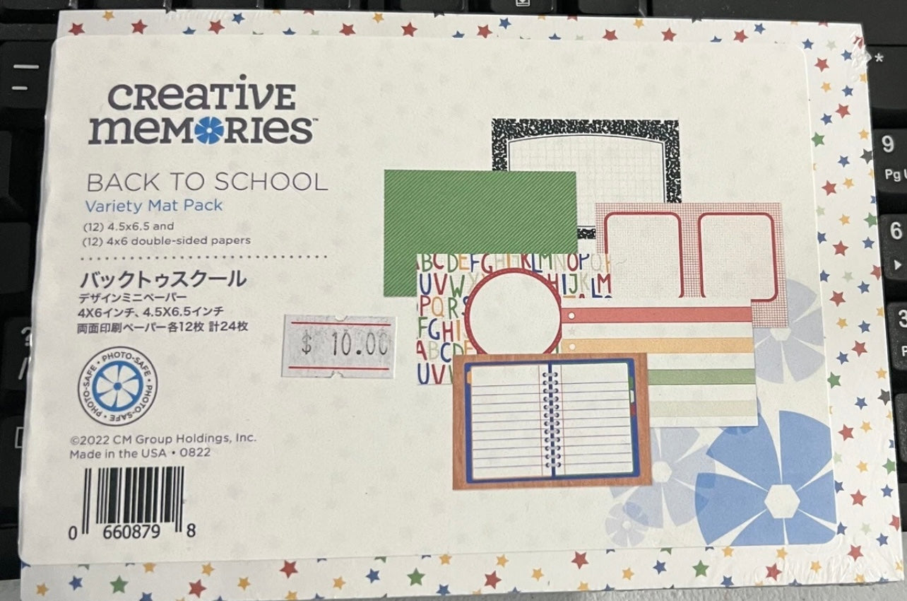 Creative Memories Back to School Mat pack New