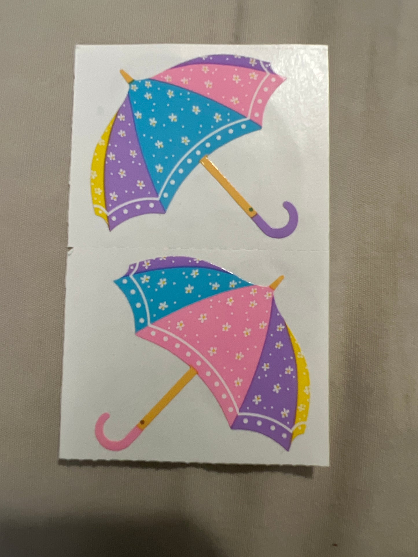 Mrs. Grossman’s Stickers Rain Floral Umbrella 1/2 sheet new