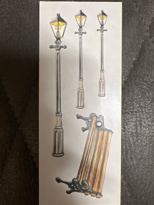 Creative Memories Stickers Heritage Bench, Lamp Post new