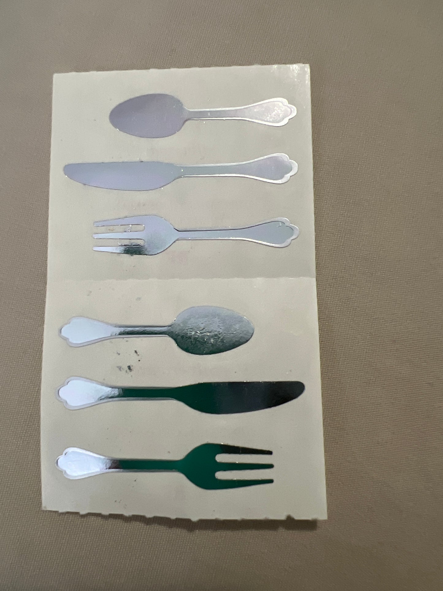 Mrs. Grossman’s Stickers Small  Hologram Silverware 1/2 Sheet New