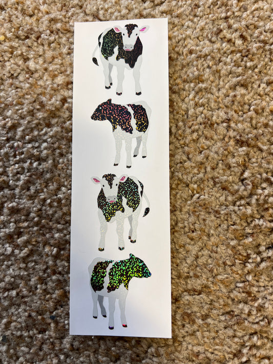 X Mrs. Grossman’s Stickers Animals Cows Sparkly New