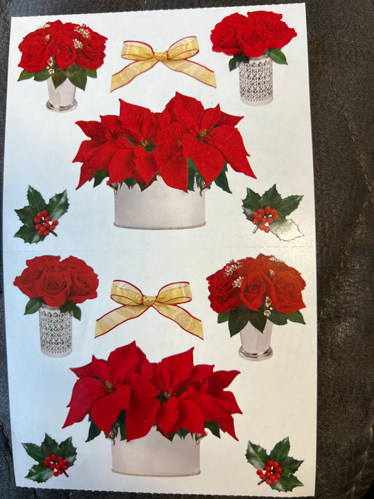 Mrs. Grossman’s Large Stickers Christmas Flowers New