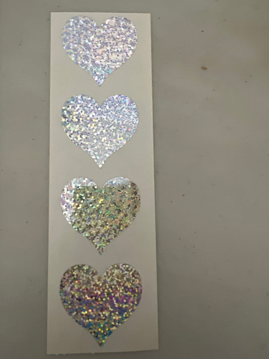 Mrs. Grossman’s Stickers Hearts Large Silver Hologram Hearts  Valentine’s