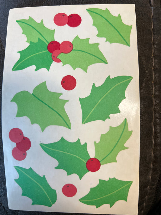 Mrs. Grossman’s Large Stickers Christmas Holly New