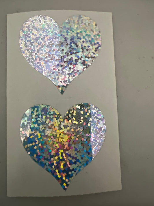 Mrs. Grossman’s Stickers Hearts Large Silver Hologram Hearts 1/2 Sheet New Valentine’s