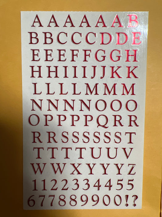 Mrs. Grossman’s Large Stickers Burgundy Alphabet Upper Case New