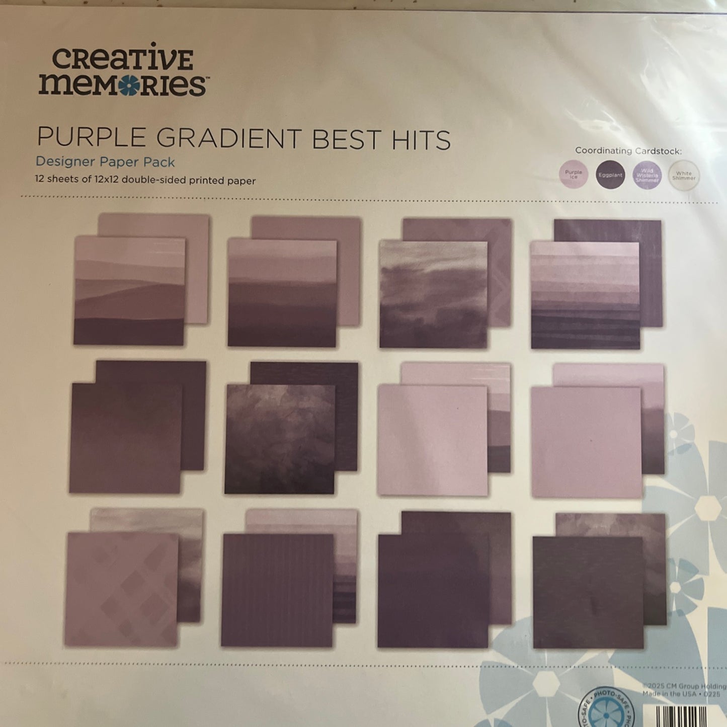 Creative Memories Purple Gradient Paper Pack New