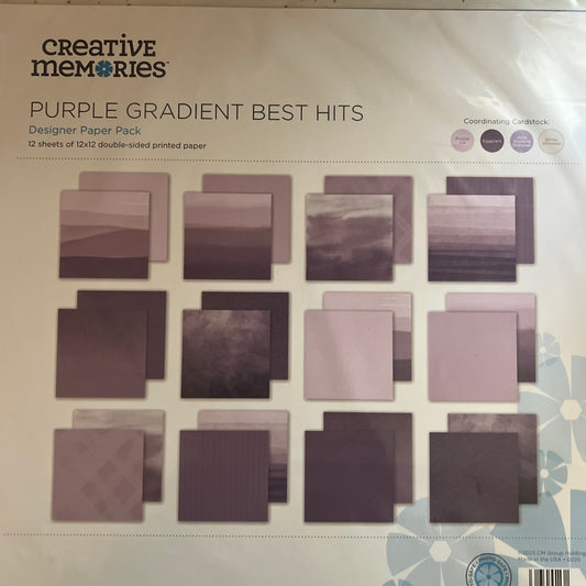 Creative Memories Purple Gradient Paper Pack New