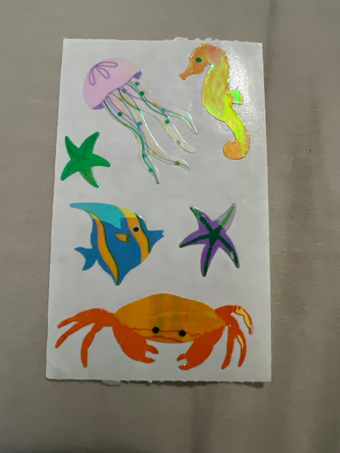 Mrs. Grossman’s Stickers Sea Animals iridescent 1/2 sheet new