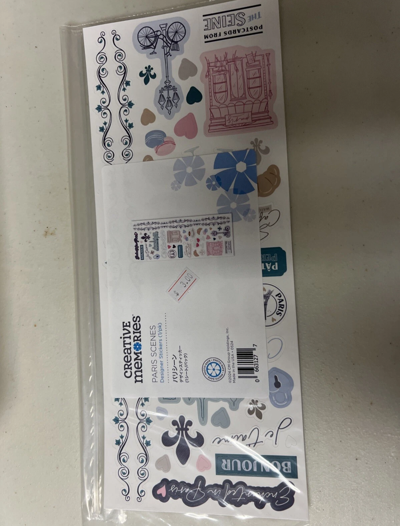 Creative Memories Paris Scenes Stickers New