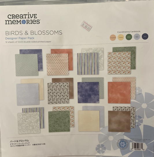 Creative Memories Birds & Blossoms Paper Pack New