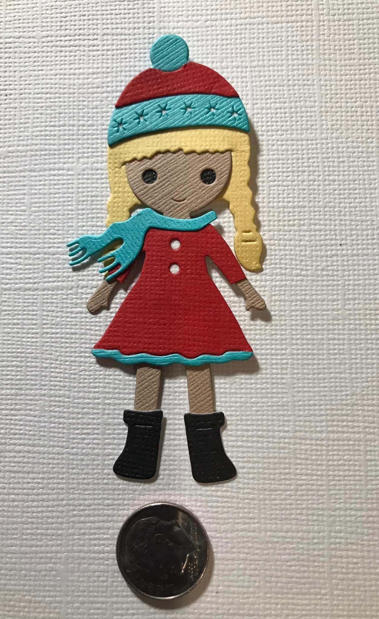 Blonde Girl Die Cuts Winter