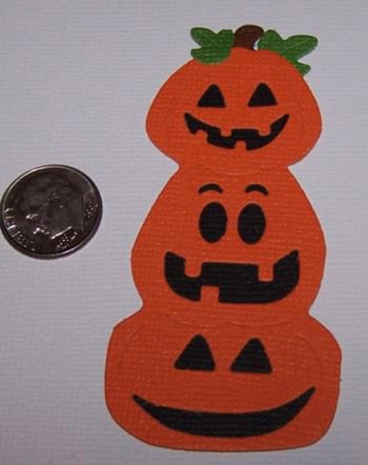 2 Stacked Pumpkins Die Cuts Halloween